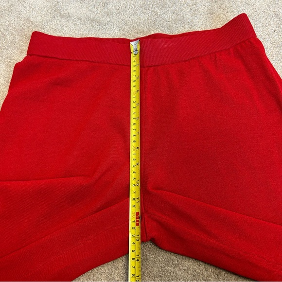 Joseph Ribkoff Red Sweater Knit Culotte crop pants with Pointelle Detail L NWOT - Picture 8 of 14